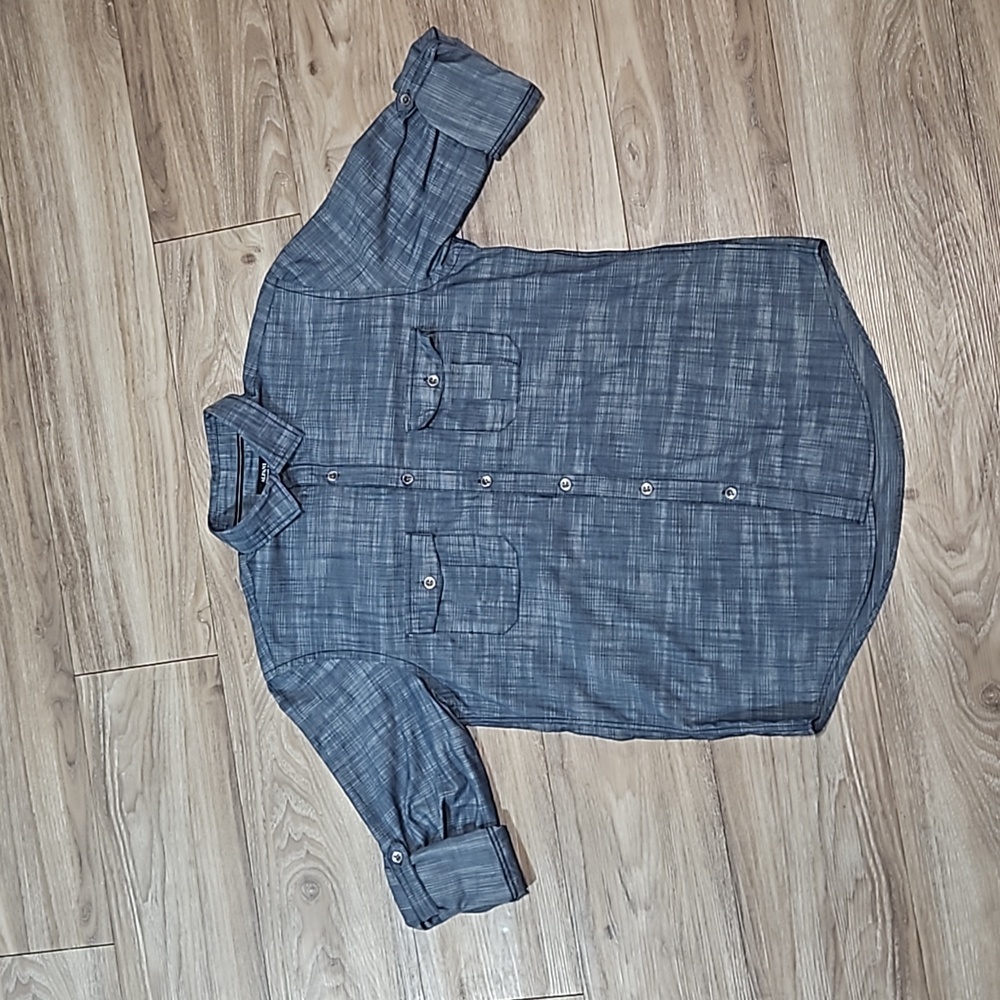 Alfani Regular Fit Long Sleeve Button Up Blue Shirt Men's Medium - Picture 9 of 13